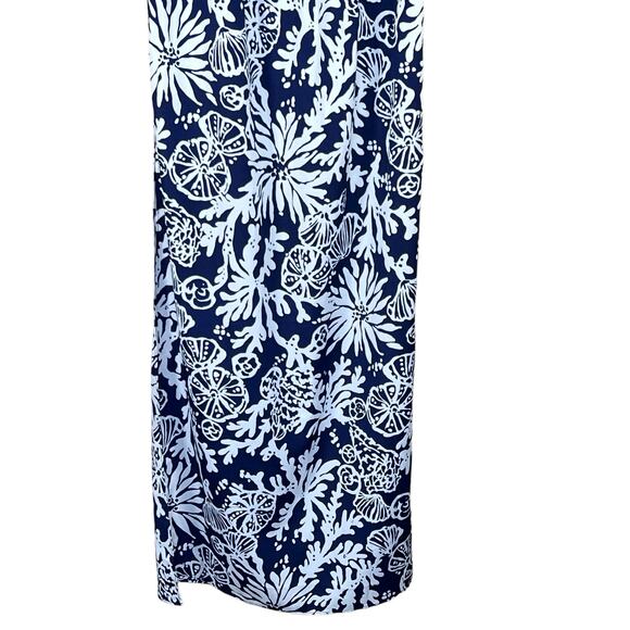 Lilly Pulitzer Women’s Navy & White Strapless Maxi w/High Slits on the Sides S - Picture 8 of 14